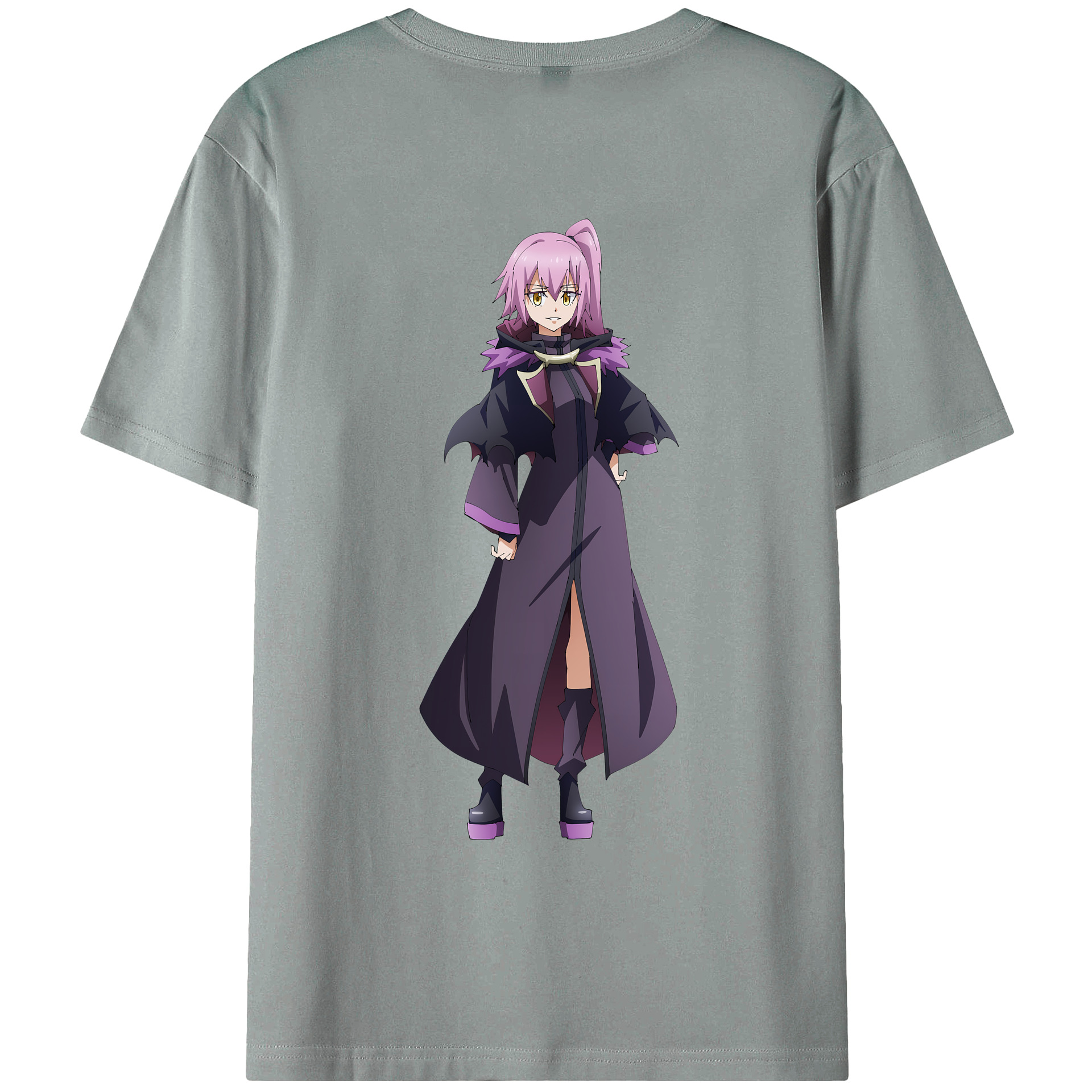 （画像用） 転スラ Regarding Reincarnated to Slime 綿100％ メンズ半袖Tシャツ（バックプリント） 通気性